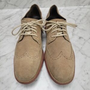 Cole Haan Original Grand Wingtip Shoes Mens Size 12 Tan Classic Suede Oxford